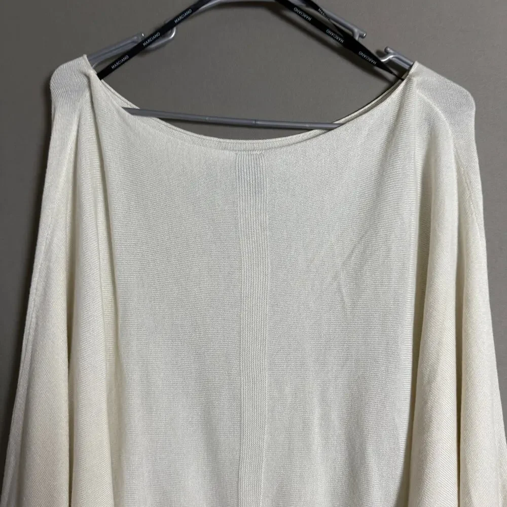 Marciano Wool Relaxed Slouchy‎ Coastal Dainty Batwing Sweater XS White Cream